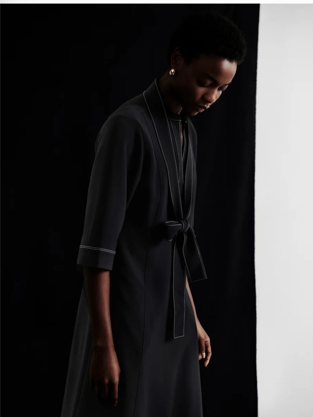 MM LaFleur Black Midi Dress with Contrast Stitching - XL - Picture 5 of 14